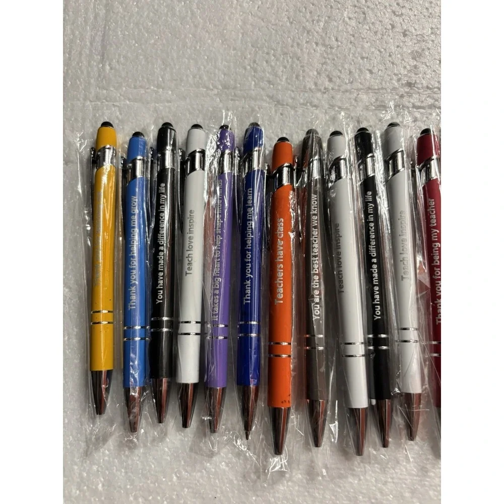 Lot of Teacher Appreciation Stylus Pens Assorted Colors Ballpoint Gift Pack